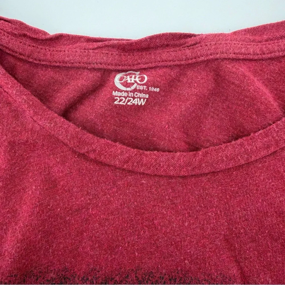 Cato Plus Size 22/24W Patriotic American Flag Graphic Tee - Red - Picture 4 of 7